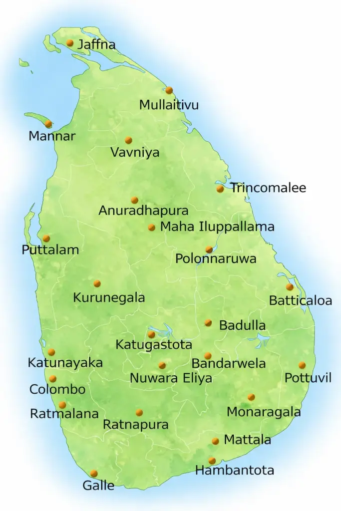 Best time of the year to visit Sri Lanka 2 Sri Lanka map